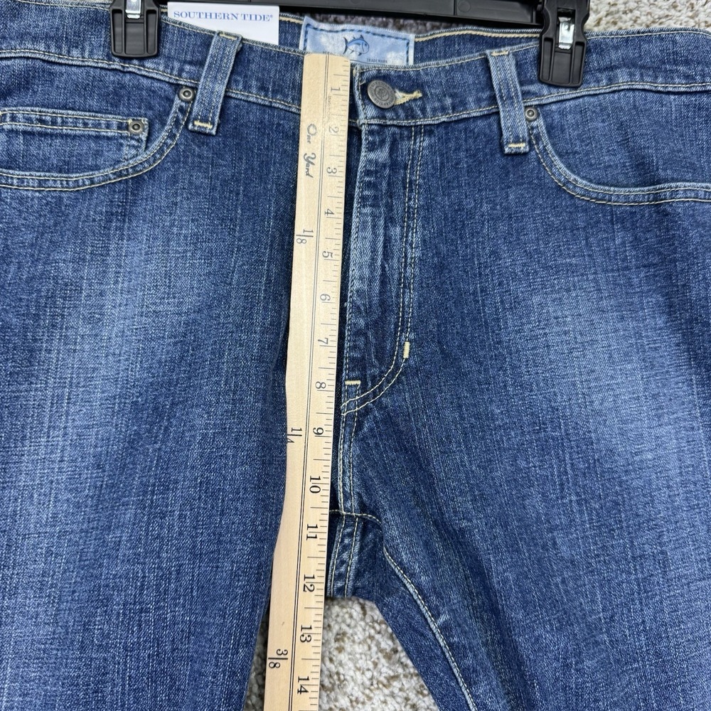 New Southern Tide Jeans Men's 36x30 Blue Denim Bootcut Tailored Fit Medium Wash - Picture 5 of 16